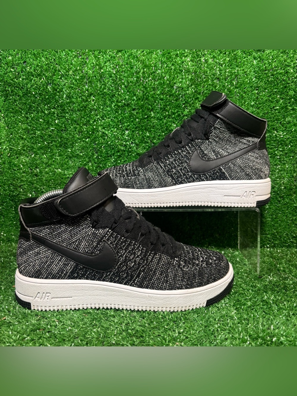 RARE Nike Air Force 1 Ultra Flyknit Mid ‘Oreo’ Womens 8 (6.5Y) 862824-001